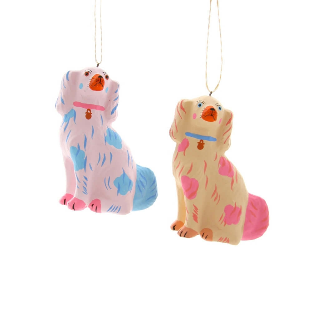 Animals + Insects | Pastel Staffordshire Dog Ornament 4.25"