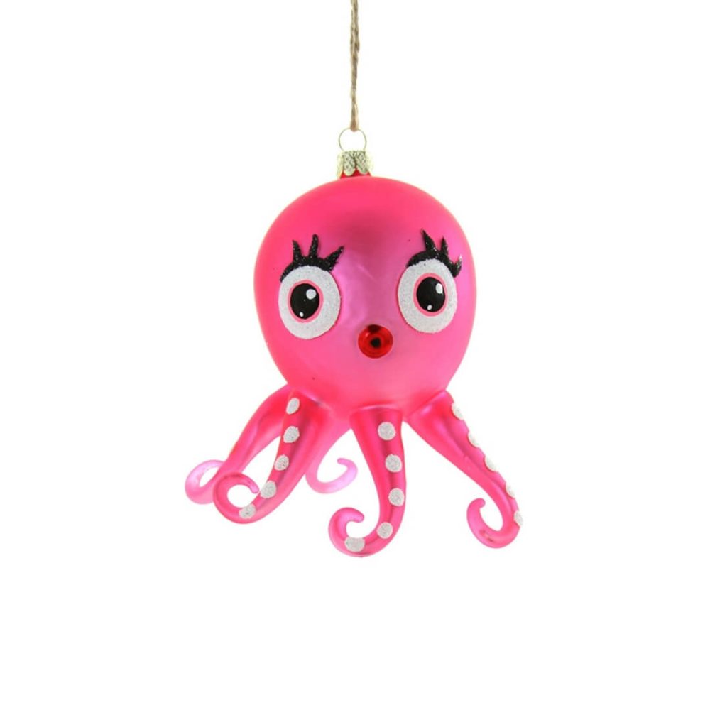 Animals + Insects | Pink Kitschy Octopus Ornament, 4"