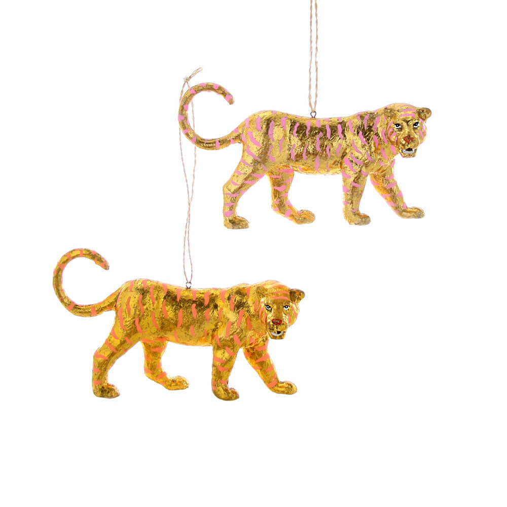 Animals + Insects | Presale: Gold Leaf Tiger Ornament 5.5"