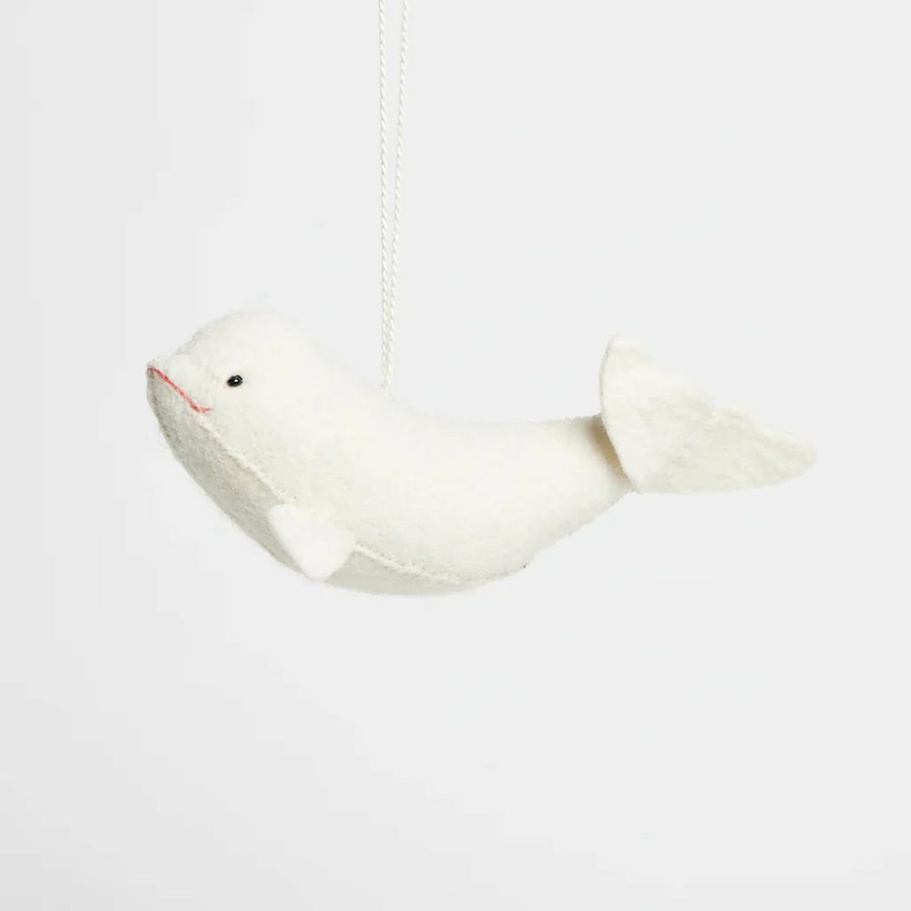 Animals + Insects | Presale: North Pole Beluga Felt Ornament 5.5"