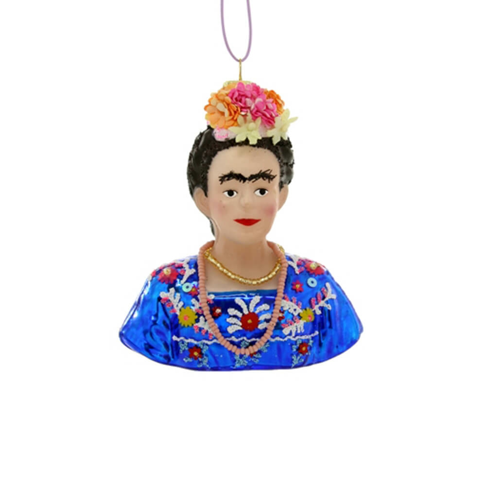 Art + Design | Frida Kahlo In Blue Blouse Ornament 3.5"