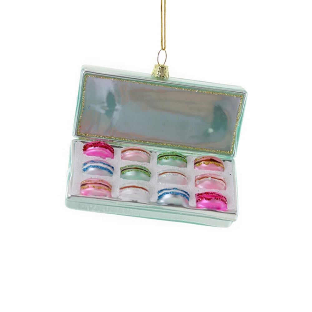 Candy + Sweets | Blue Box Of Macarons Ornament 4"