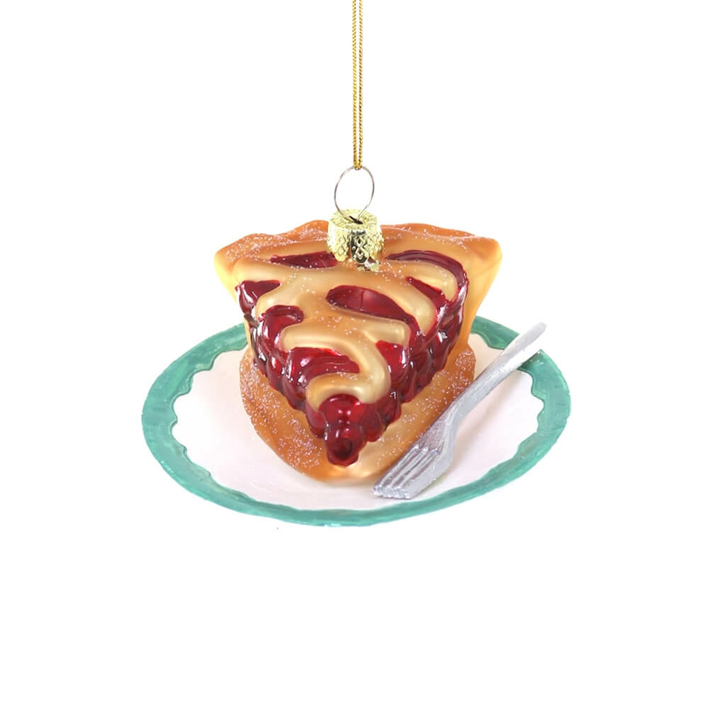 Candy + Sweets | Cherry Pie Slice Ornament 3.75"