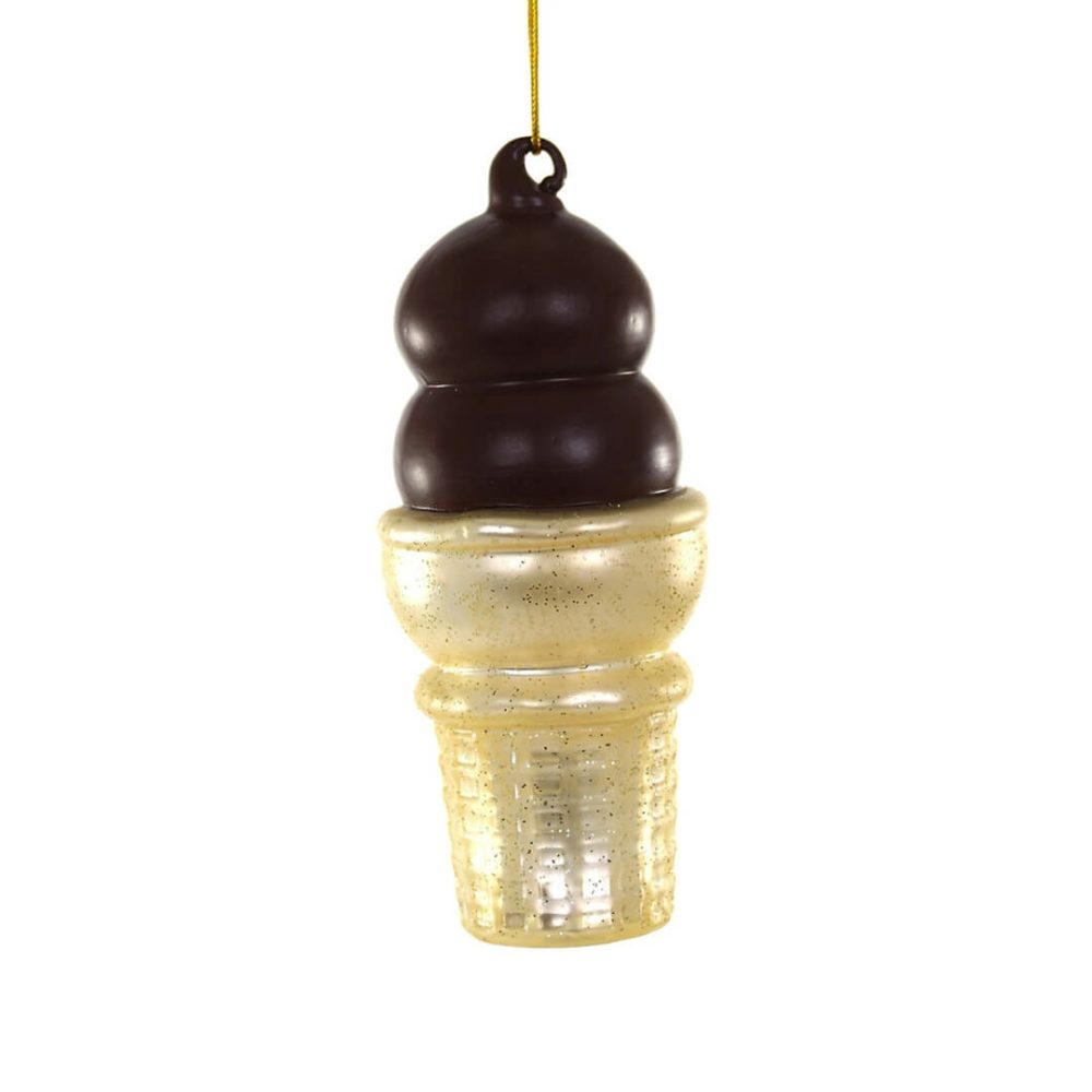 Candy + Sweets | Chocolate Dipped Cone Ornament 4"