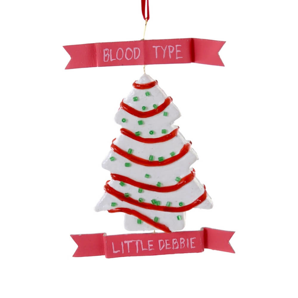 Candy + Sweets | Christmas Tree Cake "Blood Type" Ornament 5"