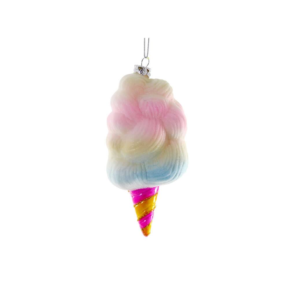 Candy + Sweets | Cotton Candy Glass Ornament 5.25"