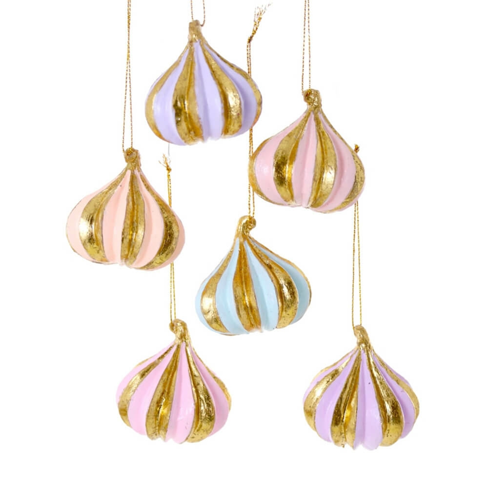 Candy + Sweets | Gold / Pastel Meringue Ornament 2"