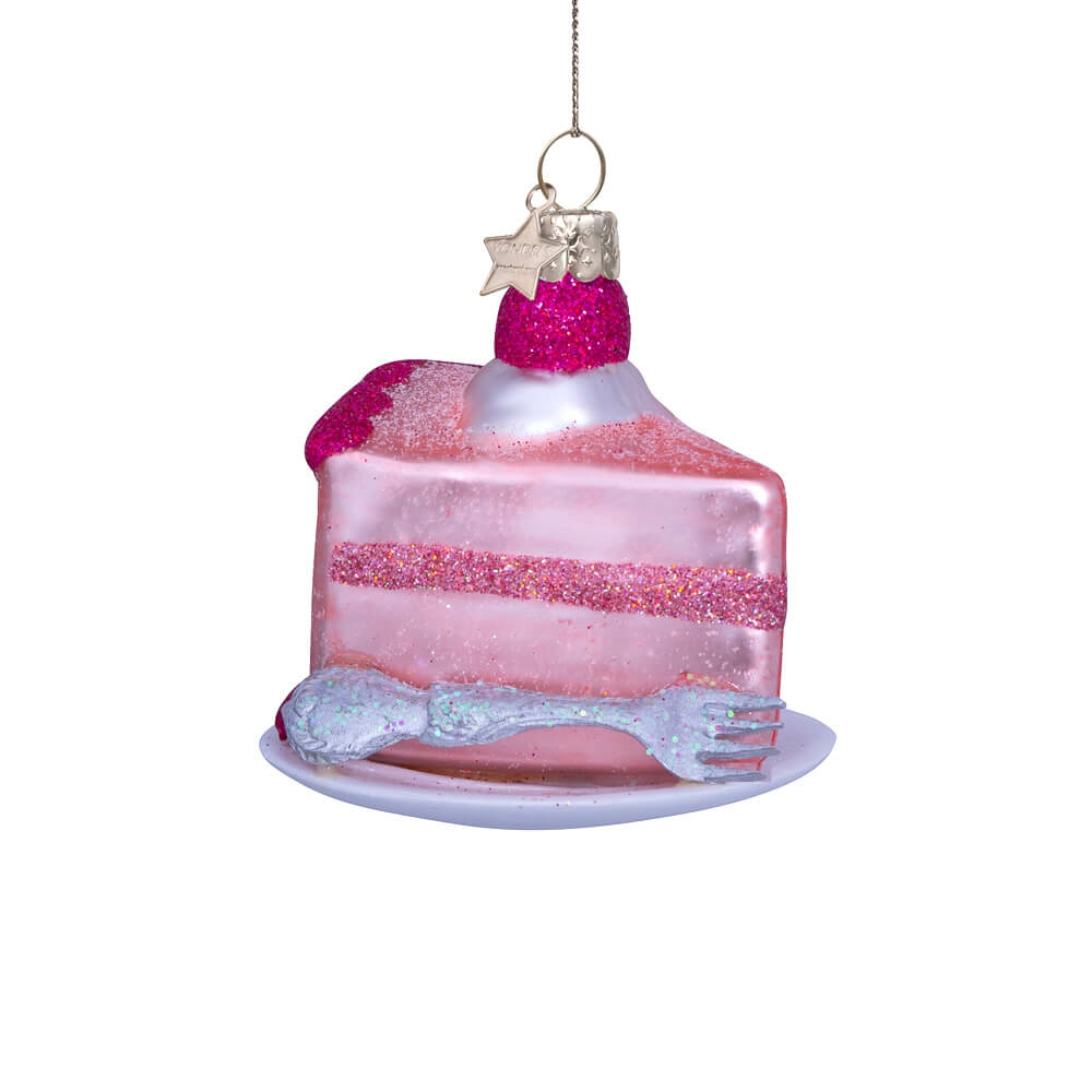 Candy + Sweets | Pink Cake W/ Silver Fork Ornament