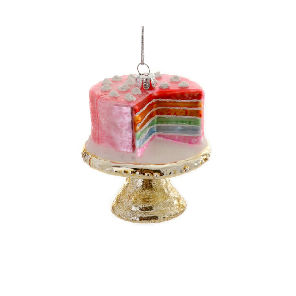 Candy + Sweets | Pink Rainbow Cake Ornament 3.5"