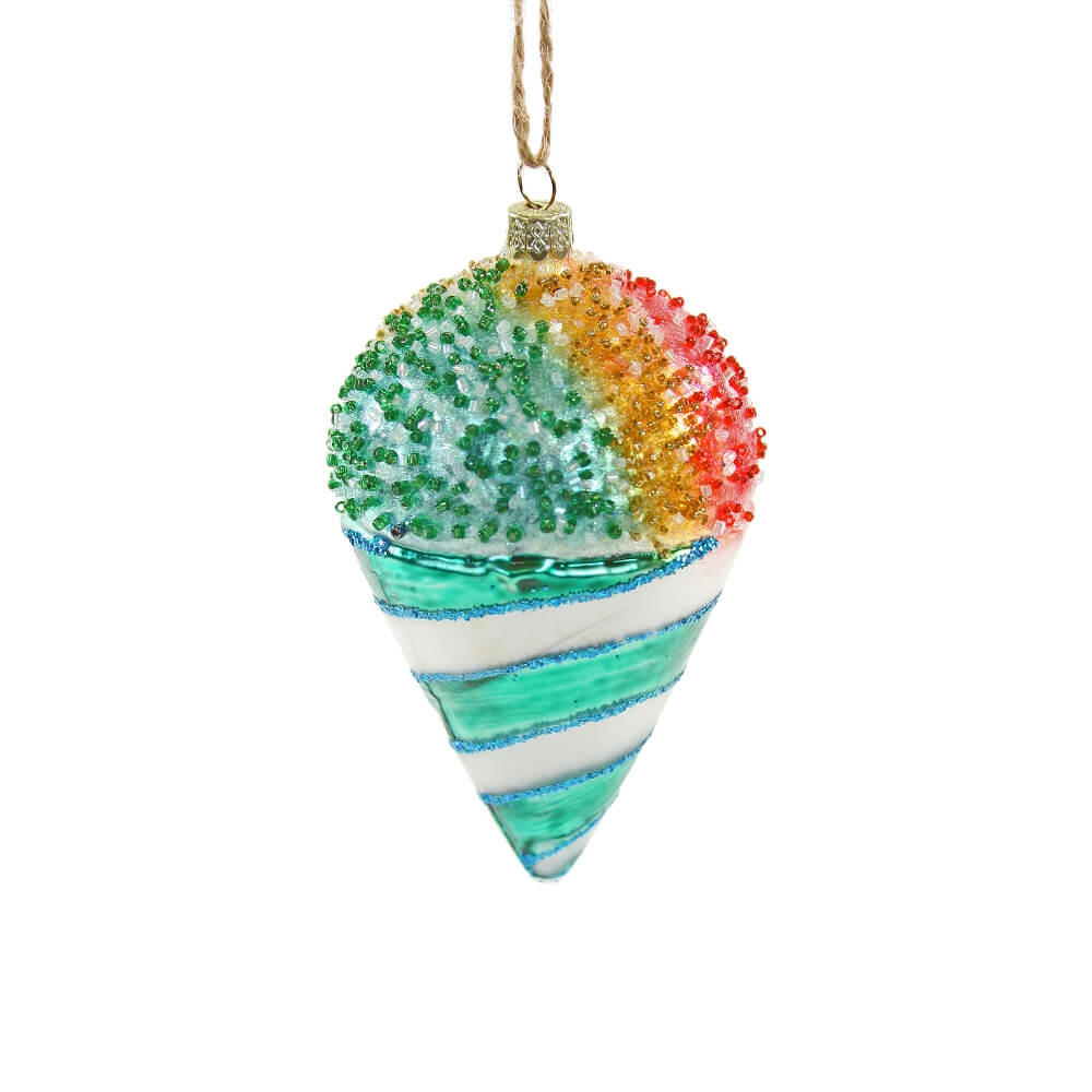 Candy + Sweets | Rainbow Snow Cone Ornament 5"