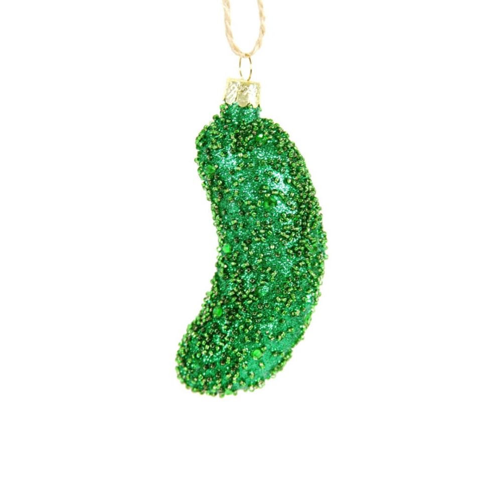 Food + Drink | Jeweled Pickle Ornament 3.75"