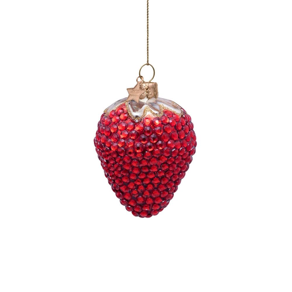 Food + Drink | Jeweled Red Strawberry Ornament