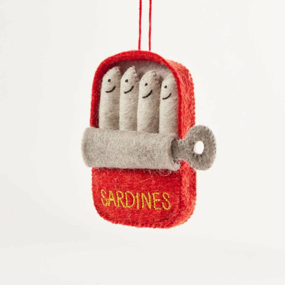 Food + Drink | Presale: Tin Of Sardines Felt Ornament 3.5"