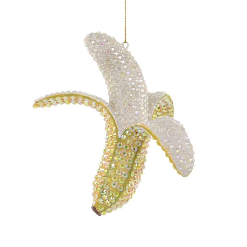 Food + Drink | Rhinestone Banana Ornament, 5.75"