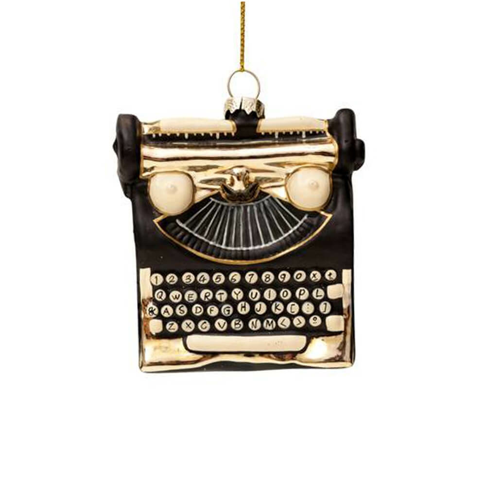 Hobbies + Interests | Black & Gold Typewriter Ornament