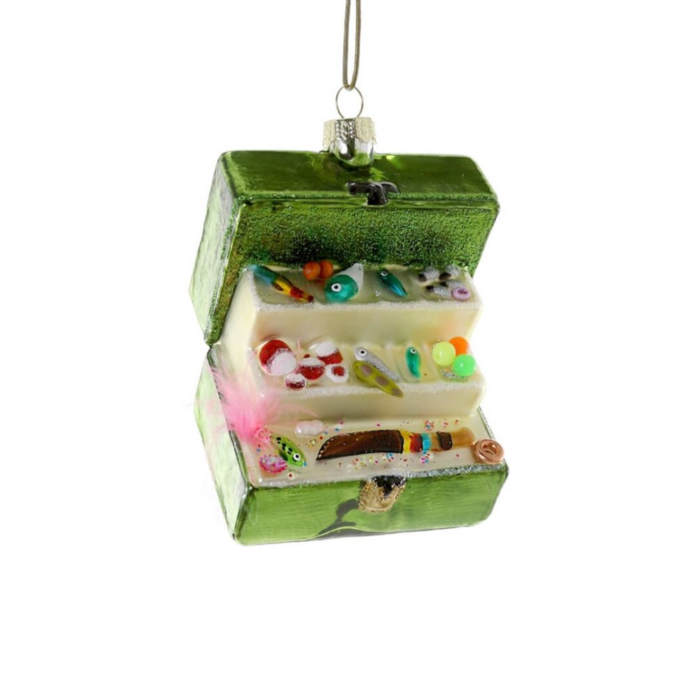 Hobbies + Interests | Green Tackle Box Ornament 3.75"