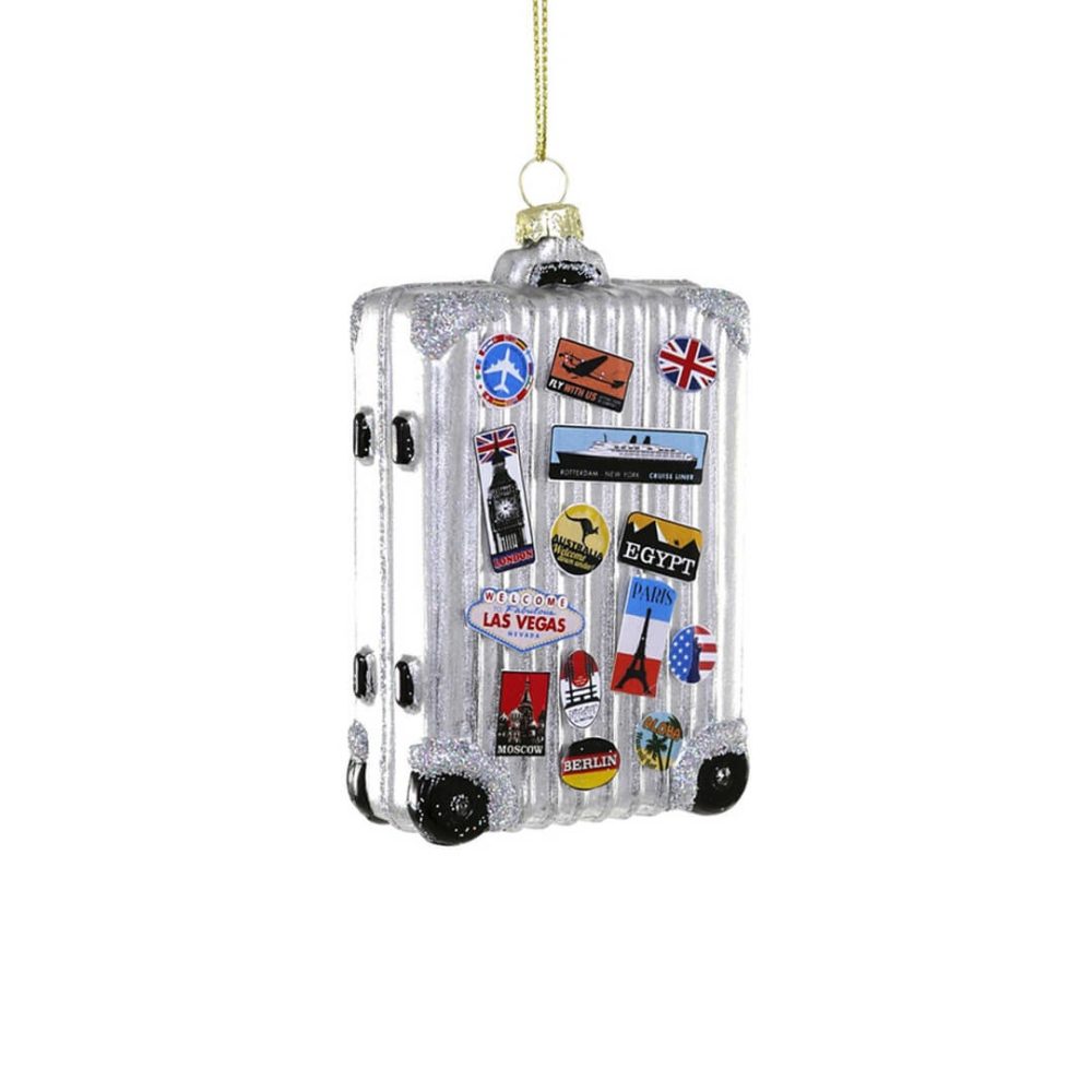 Hobbies + Interests | Jetsetter Suitcase Ornament 4.25"