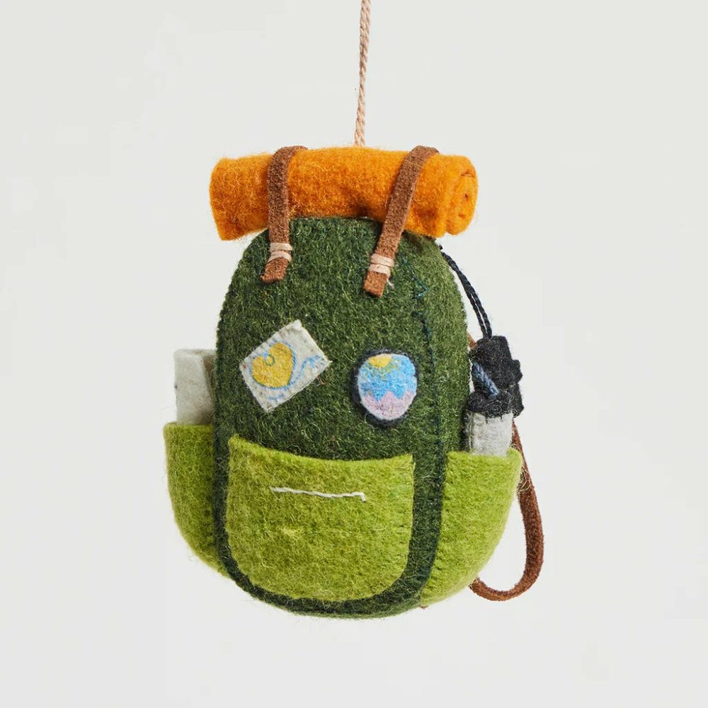 Hobbies + Interests | Presale: Camping Backpack Felt Ornament 3.75"