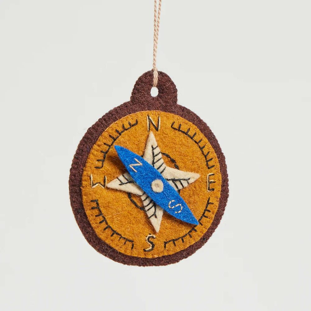 Hobbies + Interests | Presale: Find Your Way Compass Felt Ornament 3.5"