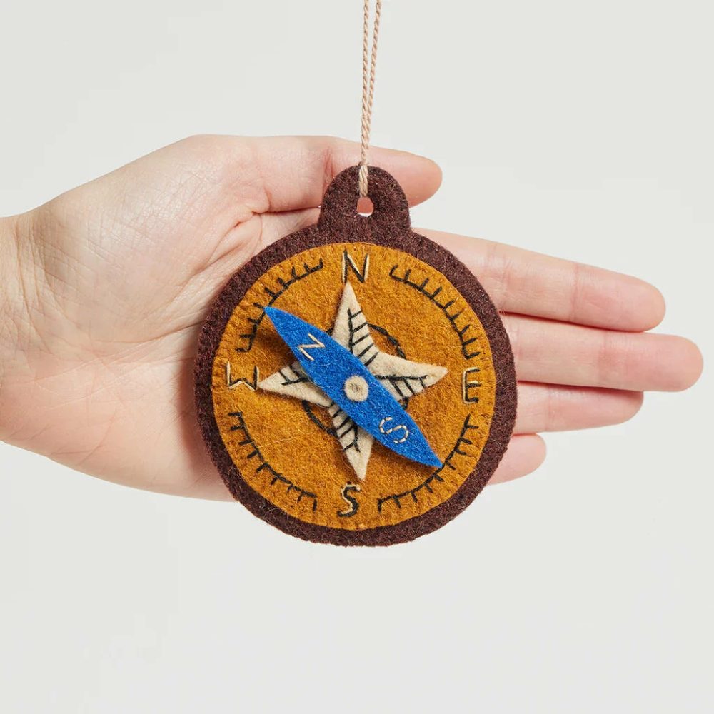 Hobbies + Interests | Presale: Find Your Way Compass Felt Ornament 3.5"