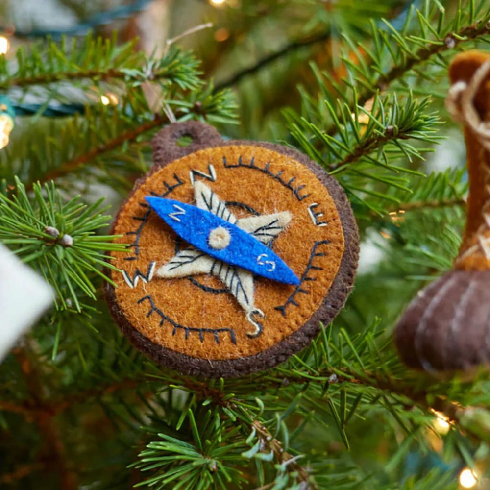 Hobbies + Interests | Presale: Find Your Way Compass Felt Ornament 3.5"