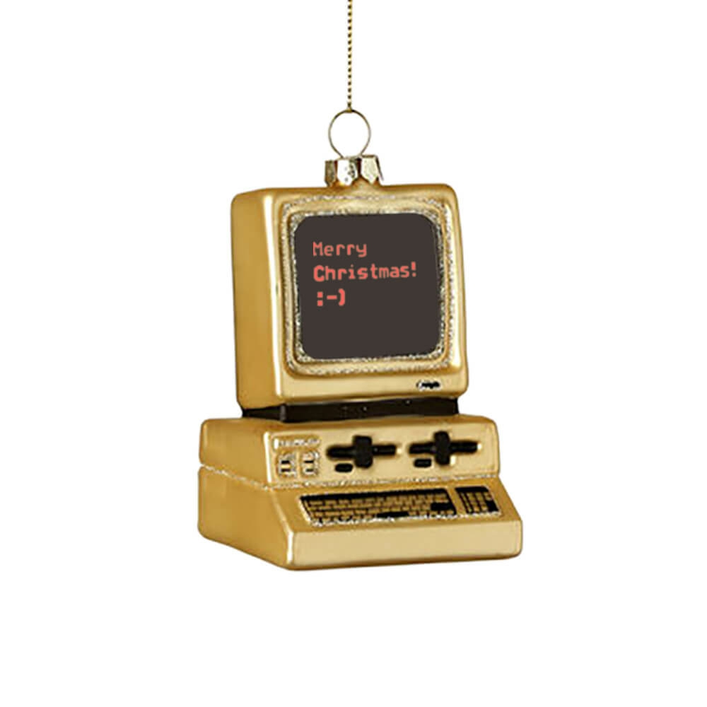 Hobbies + Interests | Retro Computer Ornament (Gold) 3.75"