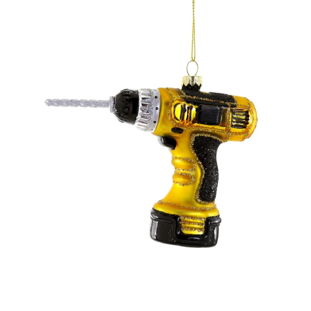 Hobbies + Interests | Yellow Cordless Drill Ornament 4.5"