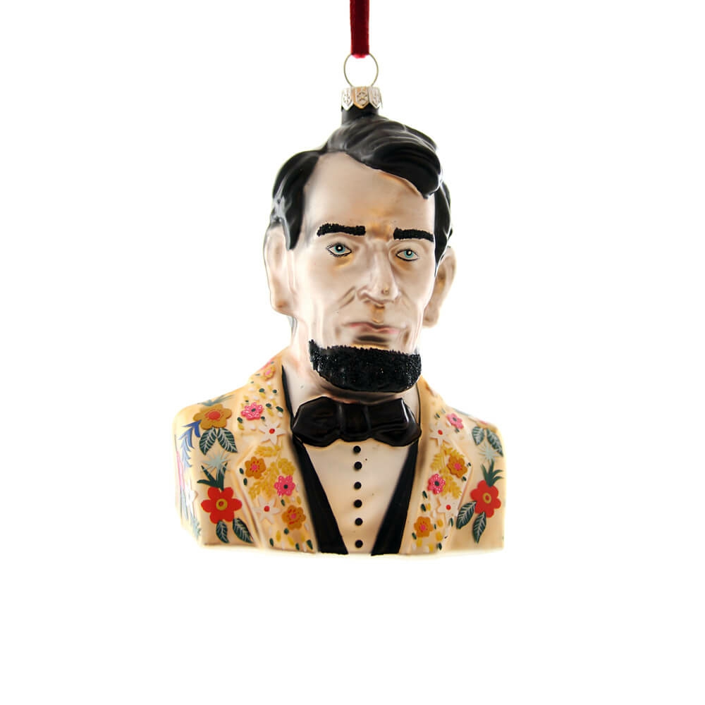 People / Celebrities / Icons | Hipster Abraham Lincoln Ornament 4.75"