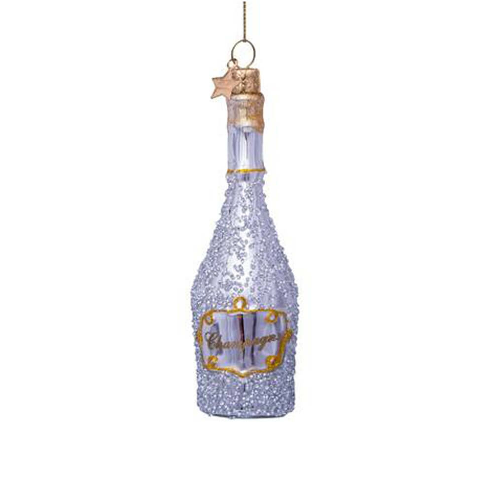 Vices | Silver Champagne Bottle Ornament