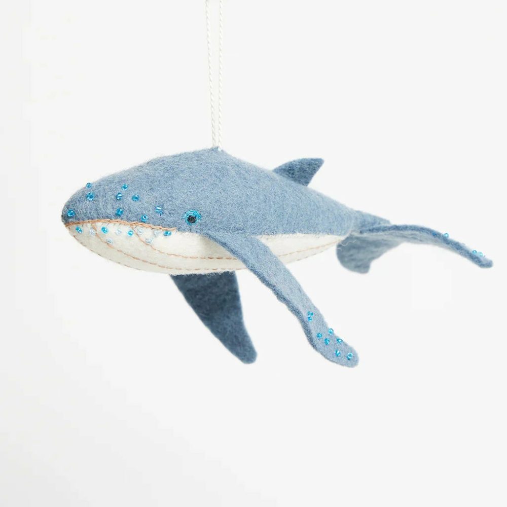 Animals + Insects | Presale: Happy Humpback Whale Felt Ornament 7"